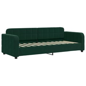 vidaXL Sof&aacute; cama sin colch&oacute;n terciopelo verde oscuro 80x200 cm