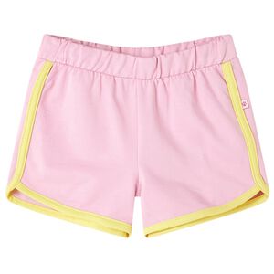 Pantalón corto infantil con ribete rosa brillante 128