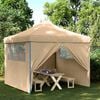 vidaXL Tienda de fiesta plegable Pop-Up con 4 paredes laterales beige