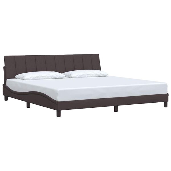 vidaXL Estructura de cama sin colch&oacute;n Hanko tela marr&oacute;n oscuro 200x200 cm