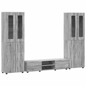 vidaXL Conjunto de mueble de TV con caj&oacute;n FLORIN Gris Sonoma