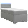 vidaXL Cama con Base Tapizada, Colch&oacute;n y Luz LED Gris Claro Tela