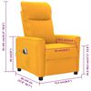 vidaXL Sill&oacute;n de masaje el&eacute;ctrico tela amarillo