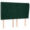 vidaXL Cabecero con orejas de terciopelo verde oscuro 147x23x118/128cm