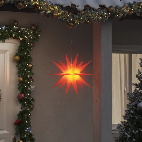 vidaXL L&aacute;mpara de Navidad con LED plegable roja 43 cm