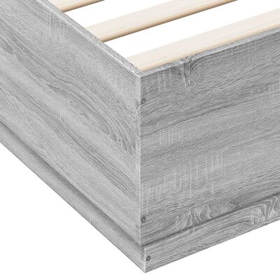 vidaXL Estructura cama con luces LED madera gris Sonoma 150x200 cm