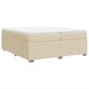 vidaXL Cama box spring con colch&oacute;n tela color crema 200x200 cm