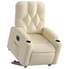vidaXL Sill&oacute;n el&eacute;ctrico reclinable elevable de tela color crema