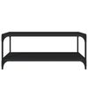 vidaXL Mueble para TV madera contrachapada y acero negro 100x33x41 cm