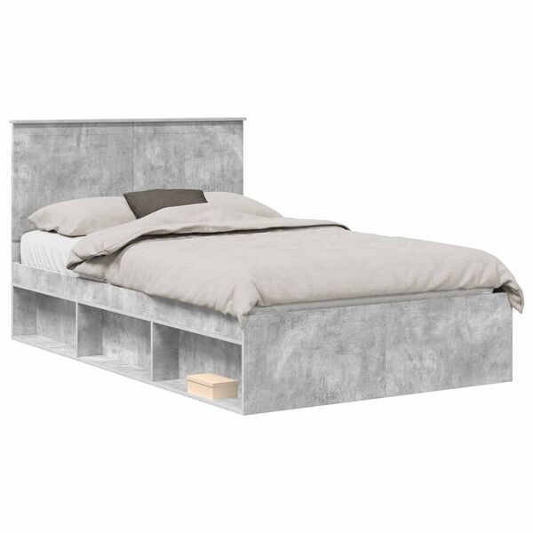 vidaXL Estructura de cama Concreto 120 x 190 cm Madera de pino macizo