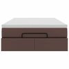 vidaXL Estructura cama otomana colch&oacute;n cuero sint&eacute;tico marr&oacute;n