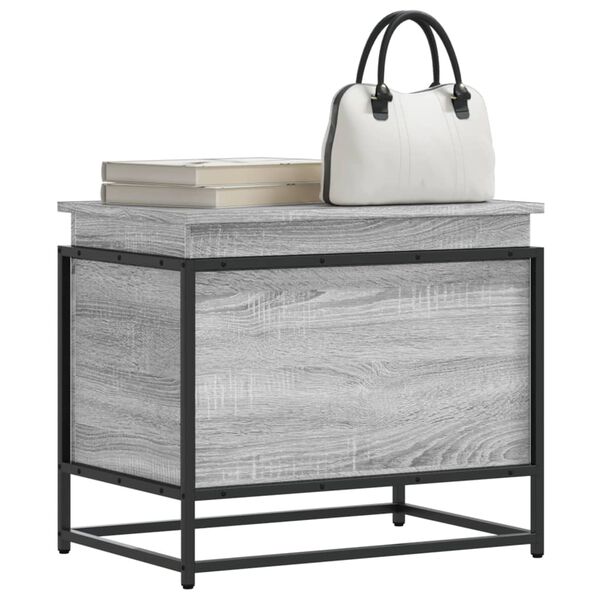 vidaXL Caja de almacenaje con tapa madera gris Sonoma 60x40x51,5 cm