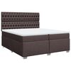 vidaXL Cama box spring con colch&oacute;n tela marr&oacute;n oscuro 200x200 cm