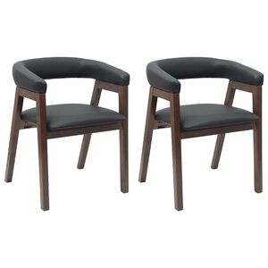 vidaXL Sillas de comedor 2 uds. Madera de Caucho S&oacute;lido Marr&oacute;n Claro