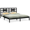 vidaXL Estructura de cama de madera maciza de pino negra 160x200 cm