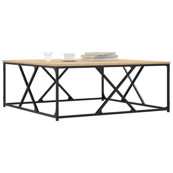vidaXL Mesa de centro madera de ingenier&iacute;a roble Sonoma 100x100x40 cm