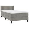 vidaXL Cama box spring con colch&oacute;n terciopelo gris claro 80x200 cm