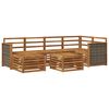 vidaXL Conjunto de sof&aacute;s de exterior 7 uds. Natural 59 x 59 x 37 cm