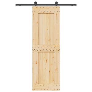 vidaXL Puerta corredera con herrajes madera maciza de pino 70x210 cm