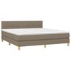 vidaXL Cama box spring con colch&oacute;n LED tela gris taupe 180x200 cm
