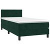 vidaXL Cama box spring con colch&oacute;n terciopelo verde oscuro 80x200 cm