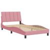 vidaXL Estructura de cama sin colch&oacute;n Hanko terciopelo rosa 100x200 cm