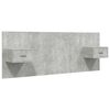 vidaXL Cabecero de cama con mesitas madera contrachapada gris hormig&oacute;n