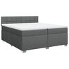 vidaXL Cama box spring con colch&oacute;n tela gris oscuro 200x200 cm