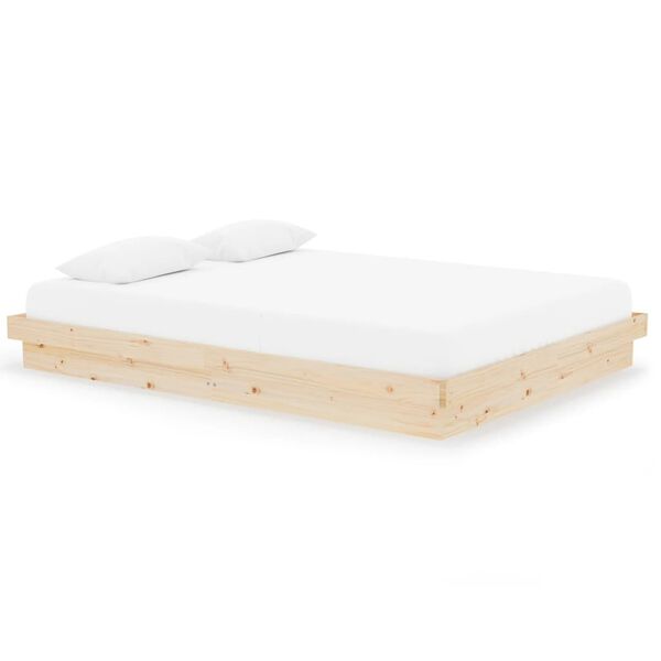 vidaXL Estructura de cama doble sin colchón madera maciza