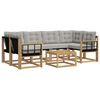 vidaXL Conjunto de sof&aacute;s de exterior 7 uds. Blanco y Gris Claro