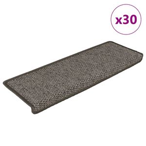 vidaXL Alfombra autoadhesiva escalera sisal 30 uds Grey and Beige