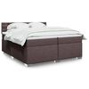 vidaXL Cama box spring con colch&oacute;n tela marr&oacute;n oscuro 200x200 cm