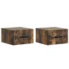 vidaXL Mesita de Noche de Pared 2 uds. Roble Ahumado 34,5 x 33 x 20 cm