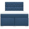 vidaXL Cama box spring con colch&oacute;n tela azul 140x190 cm