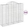 vidaXL Cestas gaviones 10 uds forma de arco hierro 200x50x160/180 cm