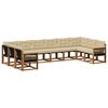 vidaXL Conjunto de sof&aacute;s de exterior 10 uds. Natural y Beige