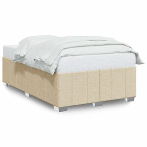 vidaXL Estructura de cama sin colch&oacute;n tela crema 120x200 cm