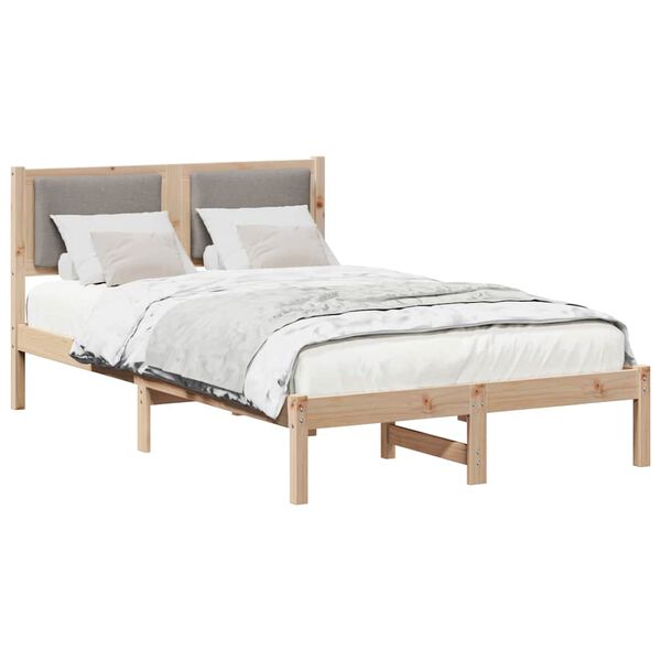 vidaXL Estructura de cama Taup&eacute; 120 x 190 cm Madera de pino macizo