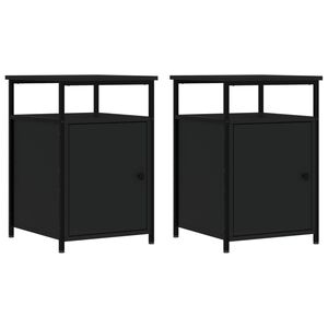vidaXL Mesitas de noche 2 uds madera contrachapada negro 40x42x60 cm