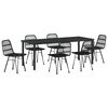 vidaXL Conjunto de Comedor de Jard&iacute;n 7 pcs Negro