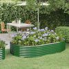 vidaXL Jardinera arriate acero galvanizado verde 214x140x36 cm