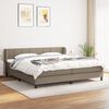 vidaXL Cama box spring con colch&oacute;n tela gris taupe 200x200 cm
