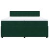 vidaXL Cama box spring con colch&oacute;n terciopelo verde oscuro 200x200 cm