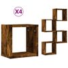 vidaXL Estanterías de pared 4 pcs Marrón 26 x 15 x 26 cm