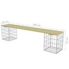 vidaXL Banco de gaviones acero galvanizado y madera de pino 180 cm