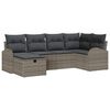 vidaXL Conjunto de sof&aacute; de jard&iacute;n 6 uds. Gris rat&aacute;n sint&eacute;tico