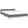 vidaXL Cama sin colch&oacute;n tela gris oscuro 140x190 cm