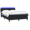 vidaXL Cama box spring con colch&oacute;n y LED terciopelo negro 160x210 cm