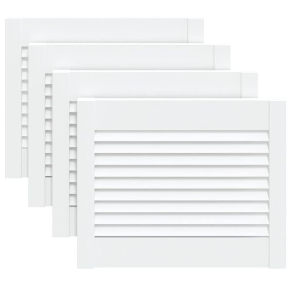 vidaXL Puerta de armario lamas 4 uds madera pino blanco 39,5x49,4 cm