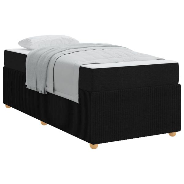 vidaXL Estructura de cama con colch&oacute;n Negro 80 x 200 cm tela